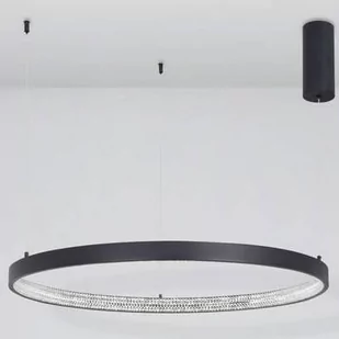 Luces Exclusivas Glamour LAMPA wisząca MORON LE41724 Luces Exclusivas okrąga OPRAWA metalowy ZWIS LED 50W 3000K ring z krysztakami czarny - Lampy sufitowe - miniaturka - grafika 1