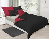 Pościel - Pościel satynowa 220x200 Double Face czerwona czarna - miniaturka - grafika 1