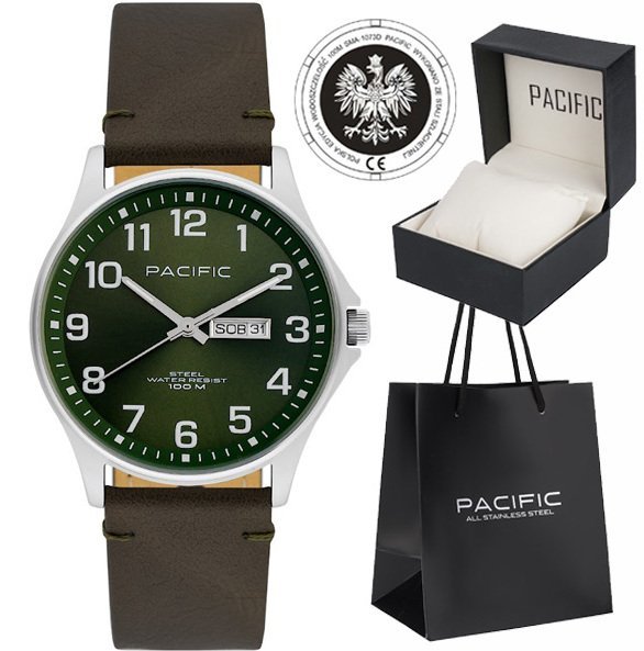 Zegarek Pacific Zegarek męski PACIFIC SMA-1073D-04 zielony