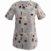 Odzież medyczna - Bluza medyczna damska fartuch kolorowy wzorek 1344 XXL - miniaturka - grafika 1