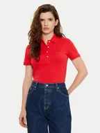 Koszulki sportowe damskie - Lacoste Polo PF5462 Czerwony Slim Fit - miniaturka - grafika 1