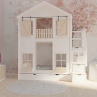 Łóżka dla dzieci i młodzieży - Łóżko piętrowe ze sklejki Domek na wysokości - miniaturka - grafika 1