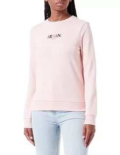 Bluzy damskie - Armani Exchange Damska bluza z logo Capsule Round Neck French Terry, Rosa, M - grafika 1