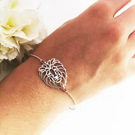 Bransoletki - Bransoletka z lwem, złoty lew, głowa lwa - miniaturka - grafika 1