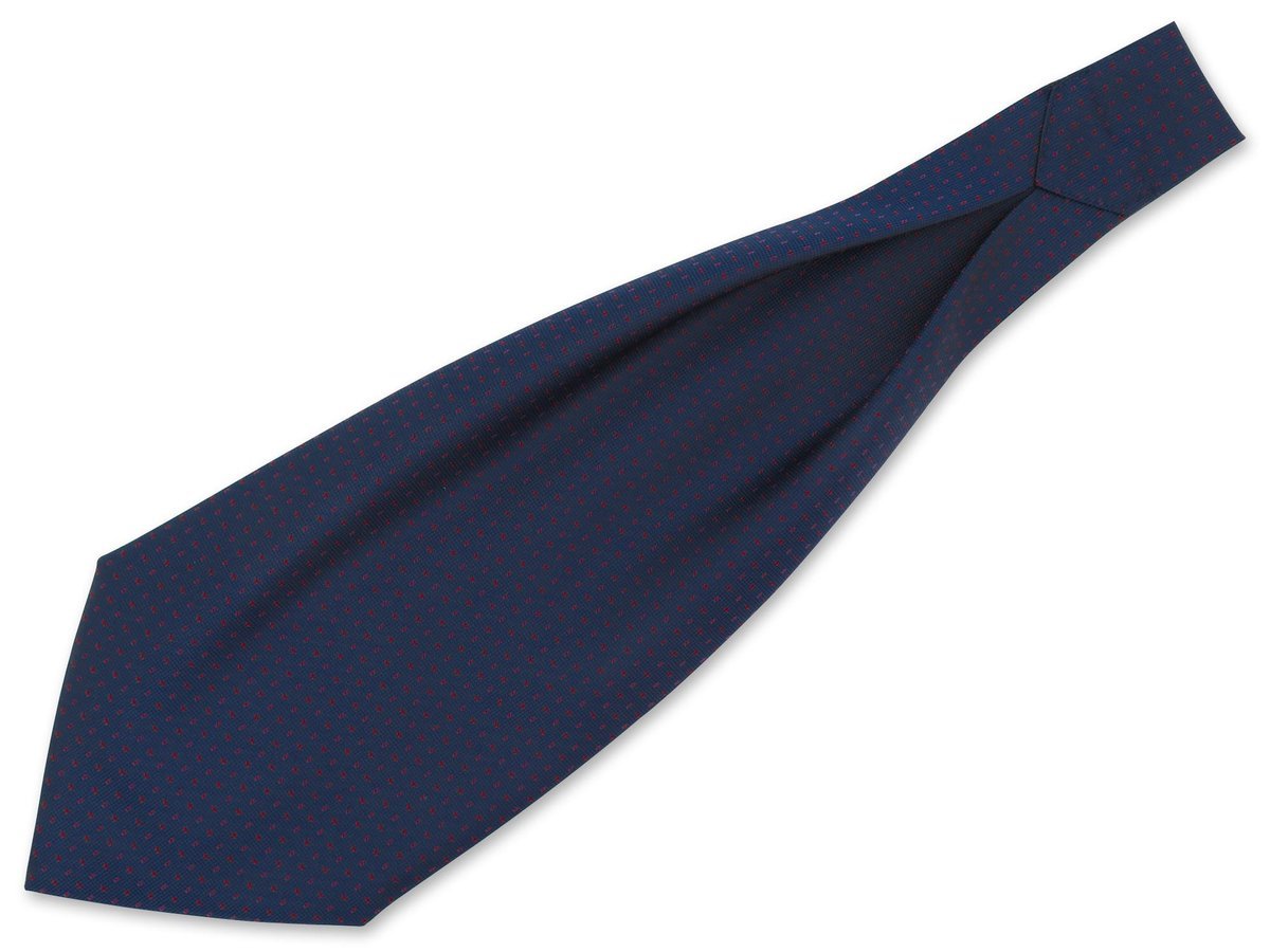 Granatowy fular w czerwony/bordowy wzór F151