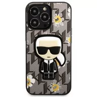 Etui i futerały do telefonów - Obudowa dla telefonów komórkowych Karl Lagerfeld Ikonik Flower na Apple iPhone 13 Pro KLHCP13LPMNFIK1 Szary - miniaturka - grafika 1