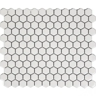 Mozaika Hexa White Glossy 26.5 x 31 Artens - Płytki ceramiczne - miniaturka - grafika 1