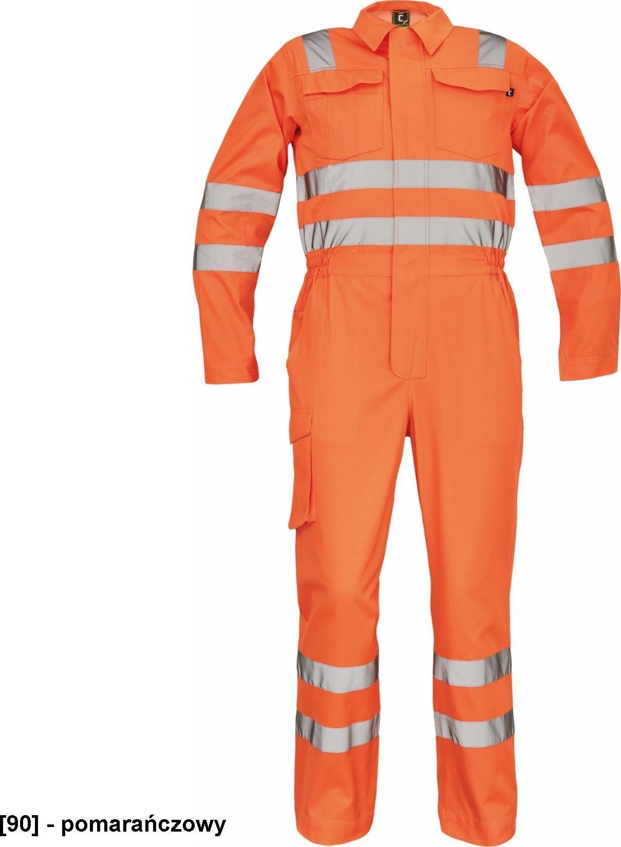 CERVA PATERNA HV męski roboczy kombinezon Hi-Vis z odblaskowymi taśmami - pomarańczowy 50