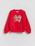 Bluzy dla dziewczynek - Reserved - Świąteczna bluza z napisem - czerwony - miniaturka - grafika 1