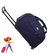 Torby sportowe - Torba podróżna na kółkach Granatowy Premium miękka mała walizka do samolotu - miniaturka - grafika 1