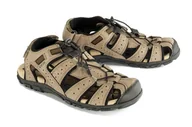 Sandały męskie - GEOX U6224B SANDAL STRADA B C6088 taupe/black, sandały męskie - Geox - miniaturka - grafika 1