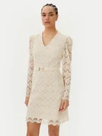 Sukienki - TWINSET Sukienka koktajlowa 251TP2402 Beżowy Regular Fit - miniaturka - grafika 1