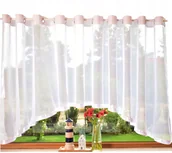 Firany - Firana przelotki łuk 400x160 cm woalowa gładka kółka - miniaturka - grafika 1