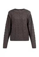 Swetry damskie - acalmar Damski sweter z dzianiny 39425098-AC01, ciemnobrązowy, XL/XXL, ciemnobrązowy, XL-XXL - miniaturka - grafika 1