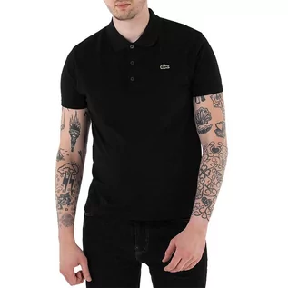 Koszulki sportowe męskie - Koszulka Lacoste Polo Slim Fit YH4801-031 - czarna - grafika 1