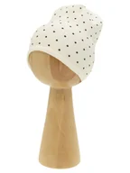 Czapki damskie - Dziewczęca czapka w kropeczki kremowa Nicol,r.80/86 - miniaturka - grafika 1