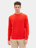 Swetry męskie - Tom Tailor Sweter 1039810 Czerwony Regular Fit - miniaturka - grafika 1
