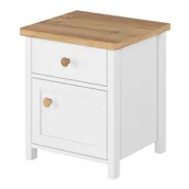 Szafki nocne - Stolik nocny STORY SO-07 biały / dąb nash - miniaturka - grafika 1