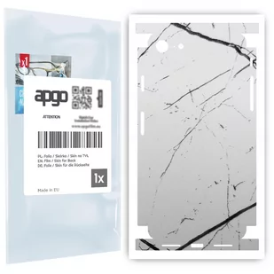 Folia naklejka skórka strukturalna na TYŁ+BOKI do Apple iPhone 7 -  Marmur Biały - apgo SKINS - Szkła hartowane na telefon - miniaturka - grafika 1