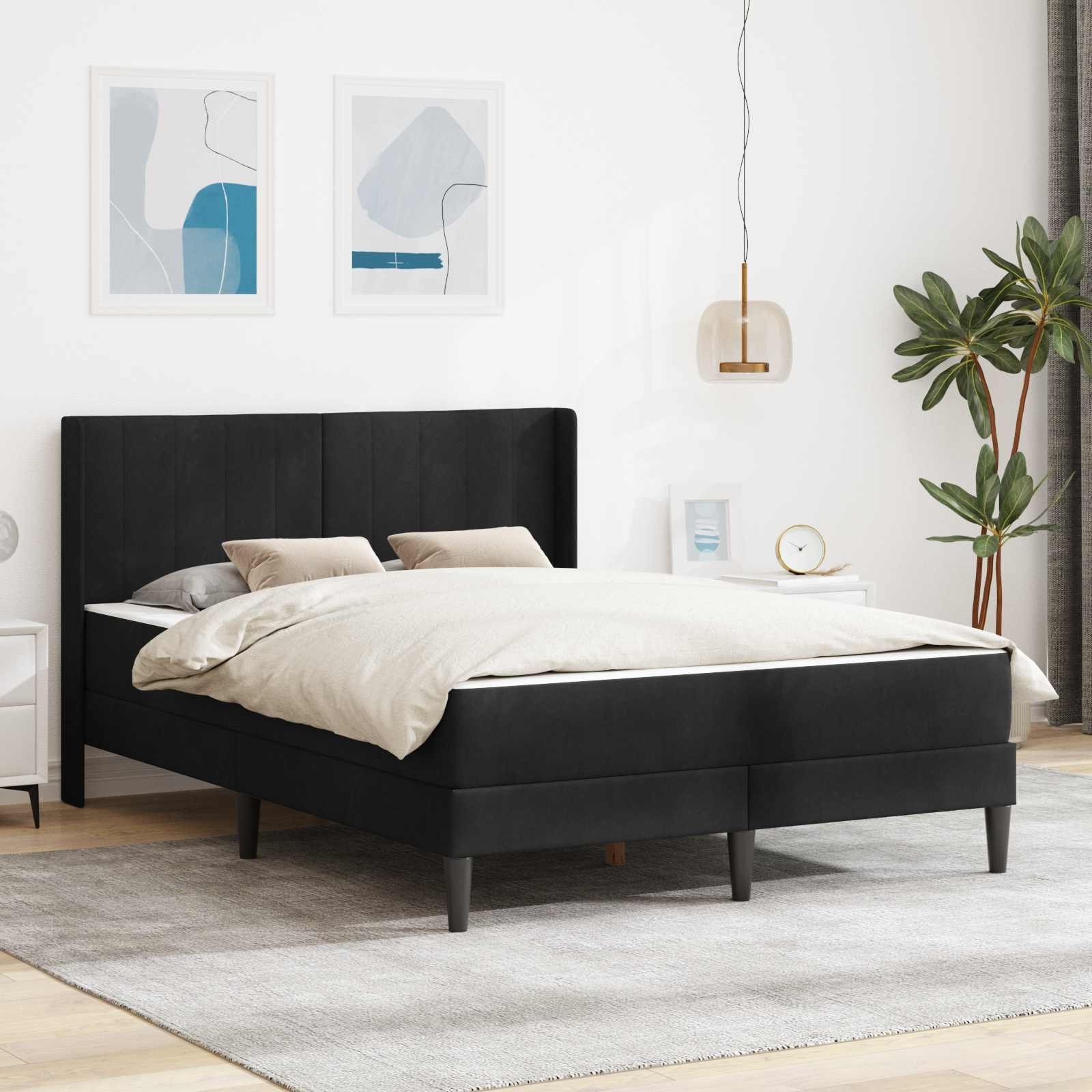 vidaXL vidaXL Ramka łóżka Czarny 120 x 200 cm Aksamit