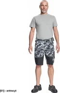 Odzież robocza - CERVA NEURUM CAMOUFLAGE szorty - męskie szorty robocze, 6 kieszeni, elastyczny materiał Trifibetex z nadrukiem moro, odblaski, 62 % - antracyt 60 - miniaturka - grafika 1