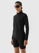 Bluzy damskie - 4F Bluza treningowa bezszwowa rozpinana bez kaptura 4F x Anna Lewandowska - czarna S/M - miniaturka - grafika 1