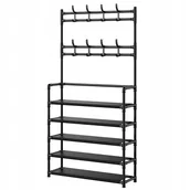 Szafki na buty - Szafka na BUTY do PRZEDPOKOJU Stalowa 172x60x26cm 5 POZIOMÓW Wieszaki XXL - miniaturka - grafika 1