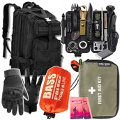 Plecaki - Zestaw Survival Plecak Militarny Apteczka Mini Rękawice Koc Namiot - miniaturka - grafika 1