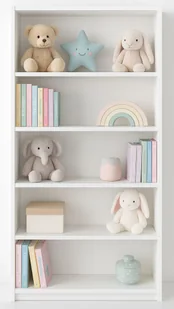Biały regał dziecięcy z półkami L8-E22 - Półki i regały dla dzieci Biały regał dziecięcy z półkami L8-E22 - Półki i regały dla dzieci - miniaturka - grafika 1