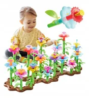 Klocki - KLOCKI KONSTRUKCYJNE ZABAWKA EDUKACYJNA DLA DZIECI KWIATY (148 ELEM.) - miniaturka - grafika 1