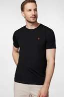 Koszulki męskie - T-shirt Czarny z Haftem Bawełniany PM5 - miniaturka - grafika 1