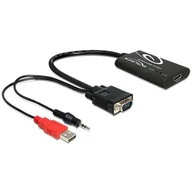 Złącza, przejściówki, adaptery - Delock ADAPTER VGA+AUDIO 3.5MM JACK+POWER USB-&gt;HDMI - miniaturka - grafika 1