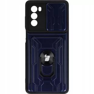 Bizon Etui Case Camshield Card Slot Ring do Moto G62 5G granatowe - Etui i futerały do telefonów - miniaturka - grafika 1