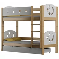 Łóżka dla dzieci i młodzieży - Piętrowe łóżko z gwiazdkami dla rodzeństwa, sosna - Mimi 4X 190x90 cm - miniaturka - grafika 1
