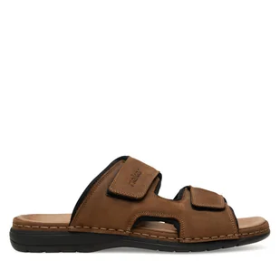 Klapki Rieker 25559-25 Brązowy - Klapki i japonki męskie - miniaturka - grafika 1