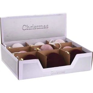 Bombka szklana w kształcie serca 10 cm z aksamitnym wykończeniem mix - Bombki - miniaturka - grafika 1