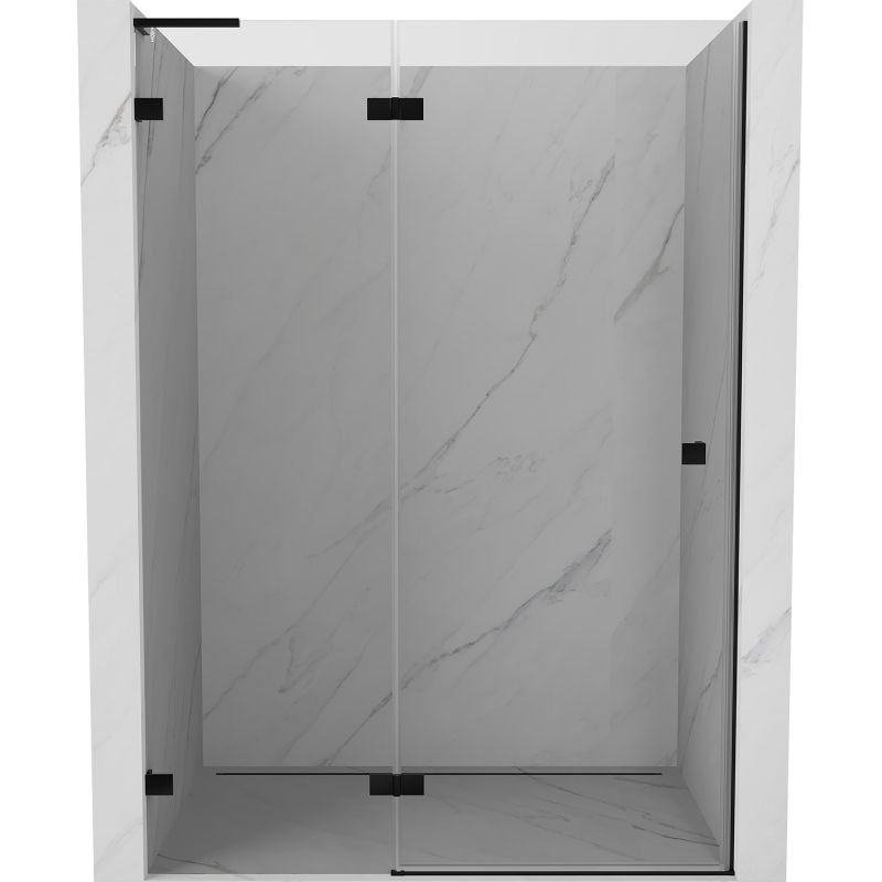 Mexen Lunar L drzwi prysznicowe uchylne lewe 140 cm, transparent, czarne - 834L-140-000-70-00-L