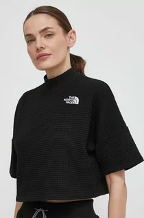 Koszulki sportowe damskie - The North Face t-shirt damski kolor czarny z półgolfem NF0A853XJK31 - grafika 1