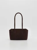 Torebki damskie - Reserved - Zamszowa torebka shopper - ciemnobrązowy - miniaturka - grafika 1