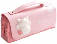 Piórniki - Piórnik szkolny trzykomorowy szkoła saszetka kotek - miniaturka - grafika 1