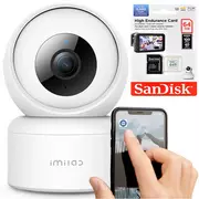 Kamery IP - Imilab Wewnętrzna Kamera monitoring domowy C20 Pro + karta pamięci SanDisk 64GB - miniaturka - grafika 1