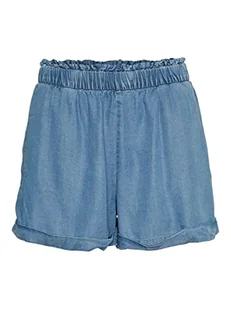 VERO MODA Vmharper Hr Pull On Frill Shots szorty damskie, niebieski (medium blue denim), S - Spodenki damskie - miniaturka - grafika 1