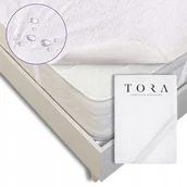 Pokrowce na materace - POKROWIEC NA MATERAC 90X200 NAKŁADKA OCHRANIACZ WODOODPORNY OSLONA BIAŁA - miniaturka - grafika 1