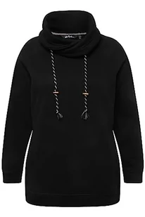 Ulla Popken Bluza, Weiter Stehkragen, Kordel, Raglanärmel Damska kurtka sportowa, Czarny (71396310)., 64 duże rozmiary - Kurtki damskie - miniaturka - grafika 1