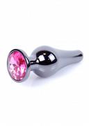 Biżuteria erotyczna - PLUG-JEWELLERY DARK SILVER BUTT PLUG- PINK - miniaturka - grafika 1