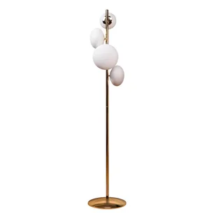 Podłogowa lampa Omi 1177 Zumaline okrągła metalowa biała złota - Lampy stojące - miniaturka - grafika 1