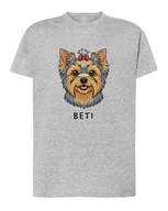 Koszulki i topy damskie - Koszulka York Personalizowana Pupil Pies Prezent Szara M - miniaturka - grafika 1