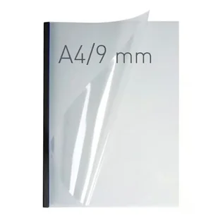 Termookładki OPUS O.THERMOTOP 9mm DOUBLE CLEAR miękkie grzbiet czarny 40szt. /210640/ - Artykuły biurowe - miniaturka - grafika 1