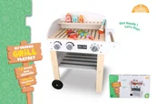 Zabawy w naśladowanie dorosłych - ICOM 11282 DREWNIANY GRILL Z AKCESORIAMI - miniaturka - grafika 1