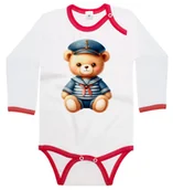 Body dla niemowląt - Body dziecięce Miś Pluszowy Marynarz Kapitan Dzień Misia 86/92 - miniaturka - grafika 1